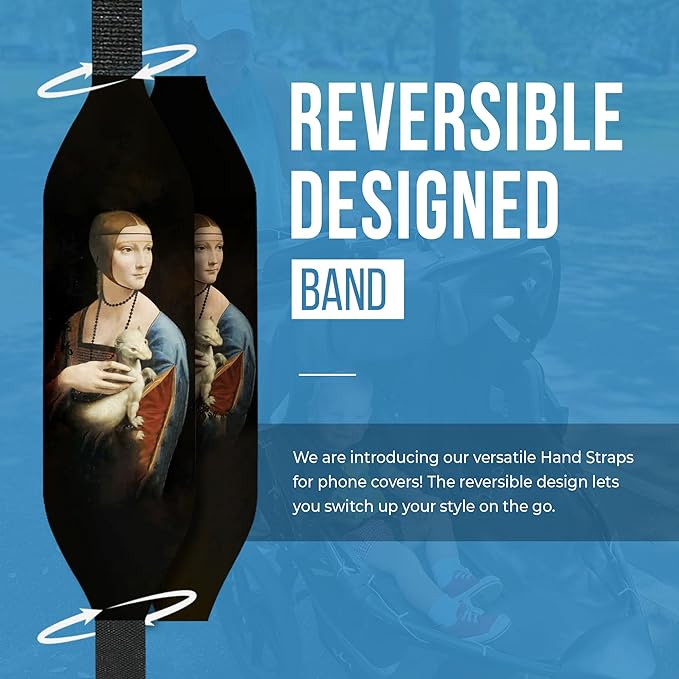 Customizable Universal Phone Grip Strap | Pack of 2 | Reversible Phone Hand Strap for Phone Cases as Phone Loop Holder - Lady with an Earmine