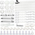 White Cable Management Organizer Kit 4 Cable Sleeve Split,47Cable Clips 12Cord Clips Holder,22 Cable Ties, 20 Adhesive Wall Cable Tie, 200Fasten Cable Ties for TV Electronics
