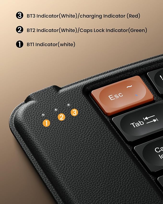 ProtoArc Ergonomic Foldable Keyboard, XK03 Split Folding Travel Bluetooth Keyboard, Ultra Slim, Portable for iPad, iPhone, Tablet, Laptop, PC