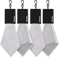 2 Sided Glasses Cleaning Kit,Portable Glasses Cleaner Cloth Keychain,Reusable Microfiber Eye Glasses Lens Cleaning Cloth Wipes Kit with Pouch,Black,6X 6-Inch