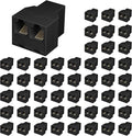 Uvital RJ12 6P6C 3 Female Telephone Line Splitters, Phone Jack Splitter, Telephone Landline Cable Connector and Separator(Black, 50 Pack)