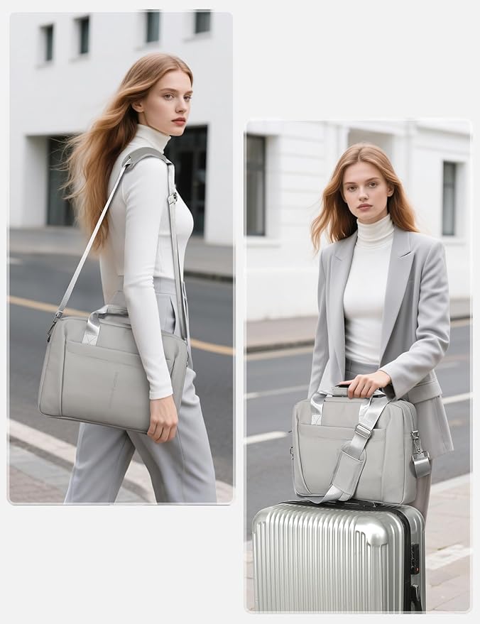 13-14 Inch Laptop Shoulder Bag Business Briefcase Water Resistant Computer Messenger Bags Compatible with MacBook Pro 14, MacBook Air 13 M4, HP, Dell, ASUS Notebook, Grey