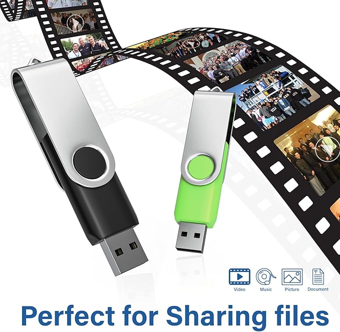 USB Flash Drives 4GB 20 Pack, Wooolken USB 2.0 Thumb Drives with Keychains Memory Stick USB Drive Pendrive for PC Laptop Computer (Black)