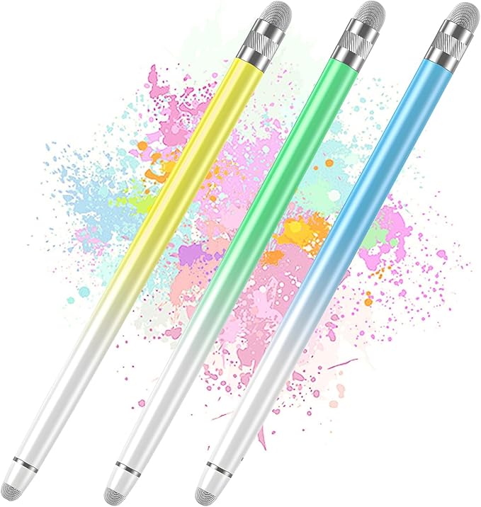 Bopomofo 3PCS Stylus Pen for Touchscreen,Stylus Pen for iPhone/iPad/Tablet Android/Microsoft/Surface, Compatible with All Touch Screens(Blue/Green/Yellow)