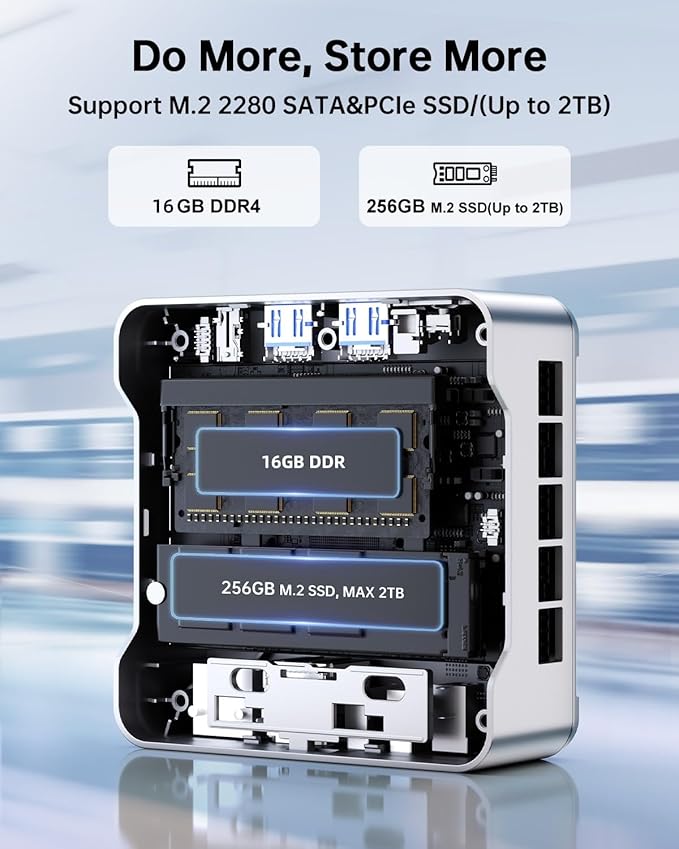 KAMRUI Essenx E2 Mini PC Computers 11 Pro Twin Lake N150, 8GB RAM 256GB M.2 SSD, Micro PC Support 4K Triple Display/USB3.2/WiFi/BT/DP/Gigabit Ethernet Mini PC Home/Office
