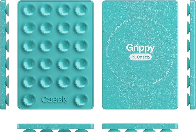 Casely Grippy Aquamarine MagSafe Compatible Cell Phone Mount Silicone Suction Cup Sticky Phone Holder and Stand