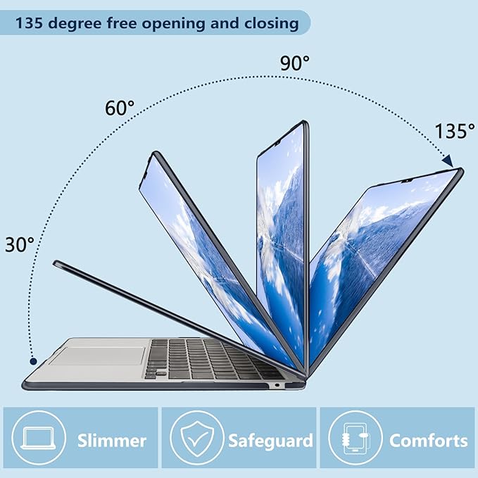 Compatible with MacBook Air 15 inch Case, M4 A3241/M3 A3114/M2 A2941 (Released 2025 to 2023), Hard Shell, Keyboard Cover, Screen Protector, Webcam Cover & Type-C Adapter, 019