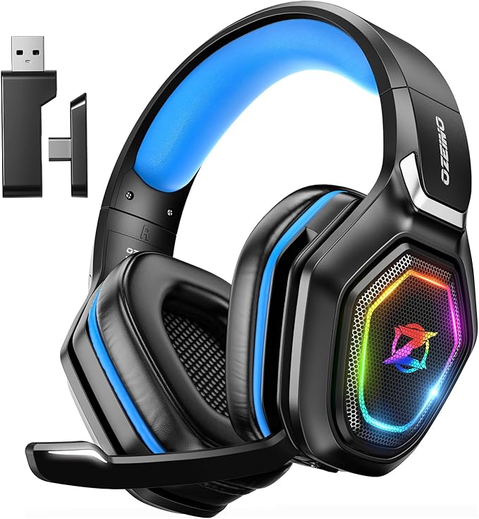 Wireless Gaming Headset for PC, Ps5, Ps4 with Flip Microphone