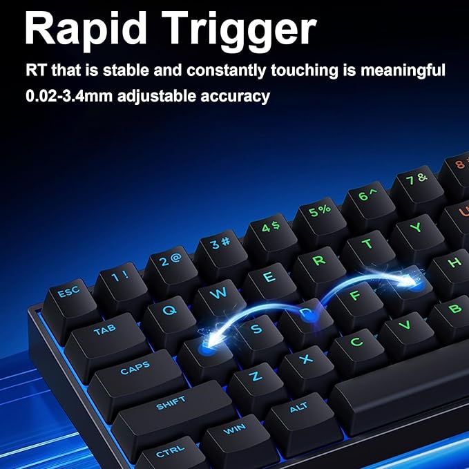 Hyekit x MCHOSE Jet 75 75% Wired Magnetic Switch Mechanical Gaming Keyboard, Rapid Trigger Hall Effect Keyboard, Hyper-Fast Adjustable Actuation, 8K Hz Polling Rate, RGB HotSwap, for PC/Mac, Black