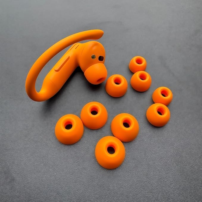 Powerbeats Pro 2 Replacement Ear Tips 5 Pairs - Designed Exclusively for Beats Powerbeats Pro 2 (2024), Not Fit Pro 1st Gen - Sport Anti-Slip Silicone Earbud Tips, Secure Gym/Running Fit -Orange
