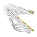 Cat6a Patch Cables 1ft (24 Pack) Slim, Cat6 Ethernet Patch Cable Pure Copper, Flexible Cat 6 Patch Cable 550MHZ 10G, Space-Saving Cat 6A Network Cables for Patch Panel, White