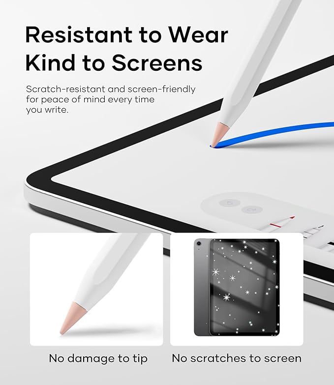 Replacement Pencil Tips for Apple Pencil Pro, Pen Tips for Apple Pencil 2nd Gen/1st Gen/USB-C, Wear-Resisting Pencil Nibs with Storage Box, Pen Nibs Set Compatible with Apple Pen (6 Pack, Pink)