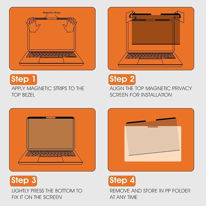 Magnetic Laptop Privacy Screen 13.3 Inch 16:9(Not for 1920x1200 Resolution)- Removable Anti-Glare Blue Light Filter, Computer Privacy Screen Shield for 13.3'' 1920x1080P Laptop Monitor