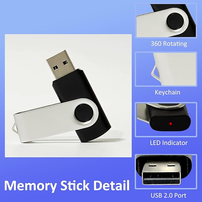 8GB USB Flash Drive 20 Pack Bulk USB Thumb Drive Swivel Zip Drive USB 2.0 Flash Drives 8GB Bulk Green & Sliver Memoris Memory Stick Jump Drives Multipack with Lanyards Label