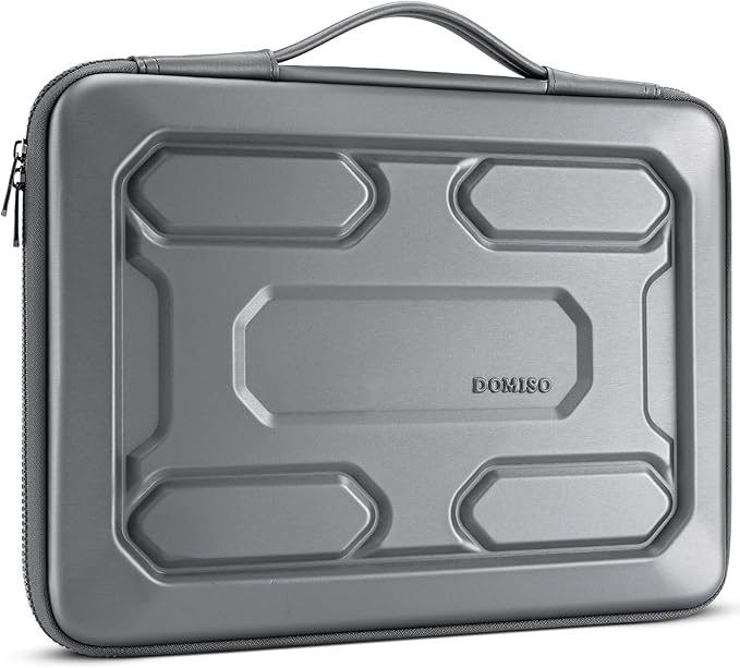 DOMISO 15.6 inch Laptop Sleeve with Handle Shockproof Waterproof EVA Protective Case for 15.6" Yoga 720 IdeaPad 310 320 ThinkPad T570/Legion 5 Gen 6/HP Envy 15/15.6" Notebooks, Silver