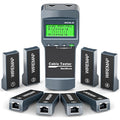 RJ45 Network Cable Tester, VXSCAN 8 Remote Units Network LAN Length Ethernet Cable Tester Kits for Cat5/CAT5e/CAT6/CAT6e - Locate The Breakage Point Length Measurement & Continuity Checking
