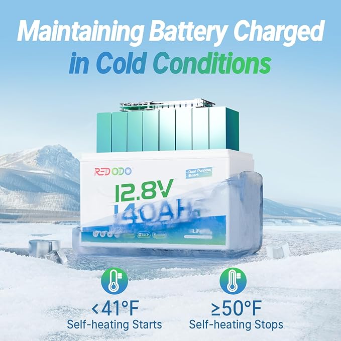 Redodo 12V 140Ah Dual Purpose Lithium Marine Battery, 1000CCA Group 31 Bluetooth Starting Battery with Self Heating, 3 Pack