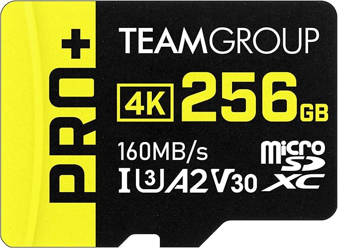 TEAMGROUP A2 Pro Plus Card 256GB Micro SDXC UHS-I U3 A2 V30, Read/Write up to 160/110 MB/s for Nintendo-Switch, Steam Deck, Tablets, Smartphones with Adapter TPPMSDX256GIA2V3003