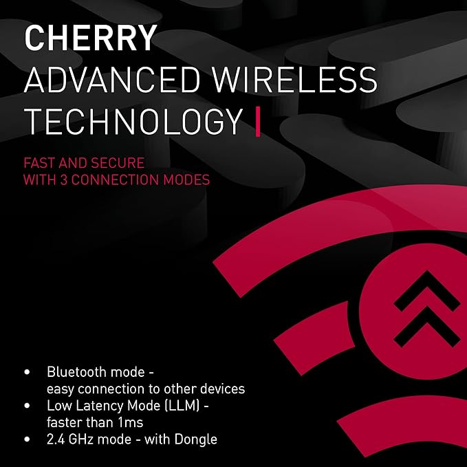 Cherry MX 3.0S Wireless Mechanical Gaming Keyboard. Aluminum Housing Built for Gamers w/MX Brown or Red Switches. RGB Backlit Color Display Over 16m Colors. (Black w/MX Red Switches)