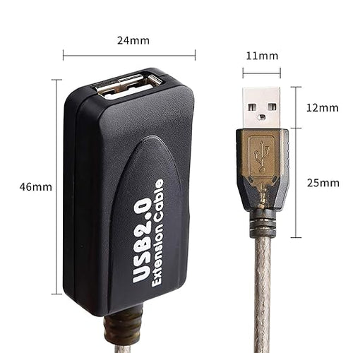 100FT USB Extension Cable, GGMTY USB 2.0 Type A Male to A Female Active Repeater Extension Cable 100ft, High Speed 480 Mbps