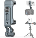 VRIG PH-18 Metal Phone Tripod Mount with Cold Shoe & 1/4"-20 Screw Holes, 360° Rotation Horizontal & Vertical Shooting, Adjustable Angle Smartphone Holder Tripod Adapter for iPhone, for Samsung