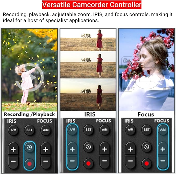 Wireless LANC Controller Camcorder Remote Control for Canon G70 XA11 XA50 XA55 XF405 G60 G26 for Sony Z150 NX100 NX70 NX80 NX3 NX200 Zoom Controller for LANC or Remote Jack (2.5 mm)