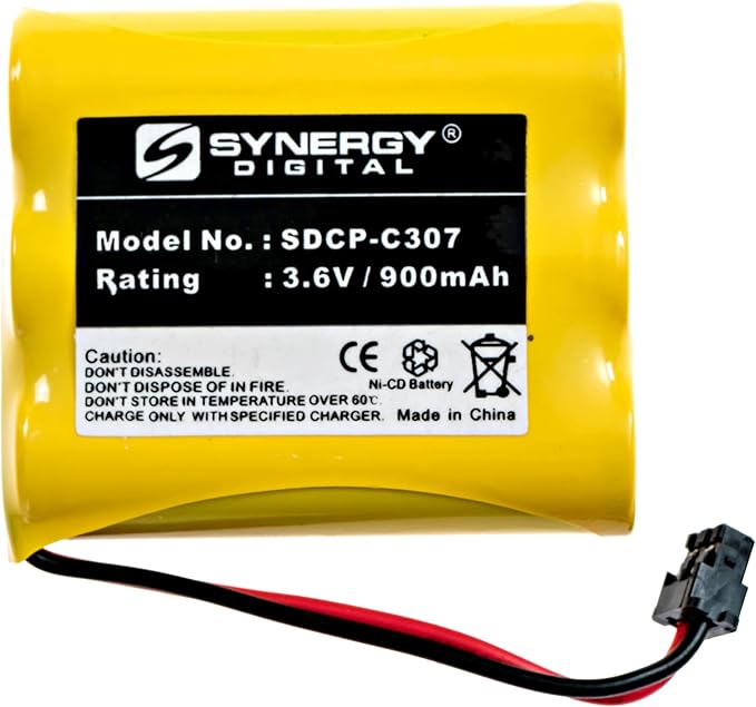 Synergy Digital Cordless Phone Battery, Compatible with Radio Shack 23-895 Cordless Phone Combo-Pack Includes: 2 x SDCP-C307 Batteries