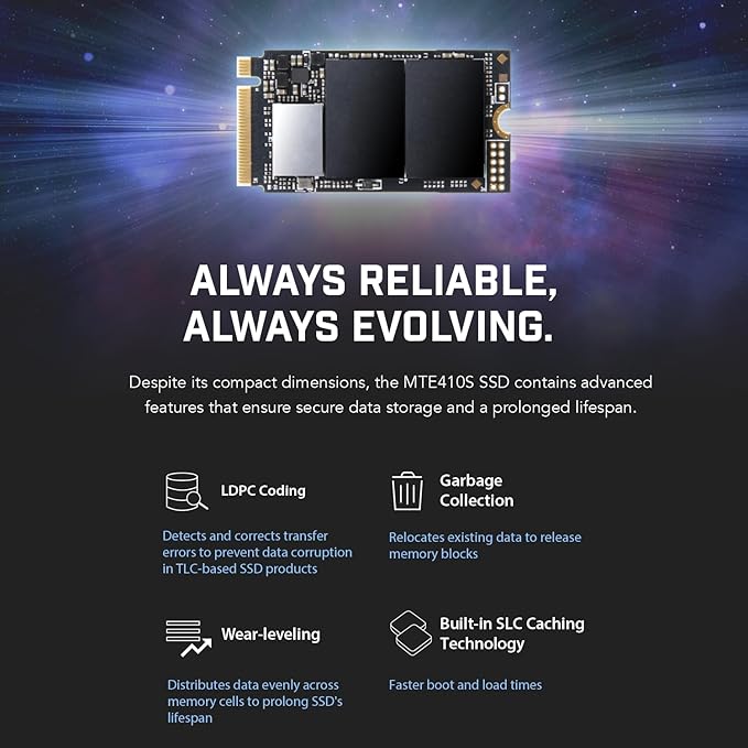 Transcend 1TB M.2 2242 SSD, Up to 5000MB/s, PCIe Gen4x4 NVMe 3D TLC, for Ultra-Thin Laptops, Lenovo ThinkPad, Yoga Gen 6, ASUS ExpertBook, ZenBook, Mini PC, DRAM-Less Design for Low Power Consumption