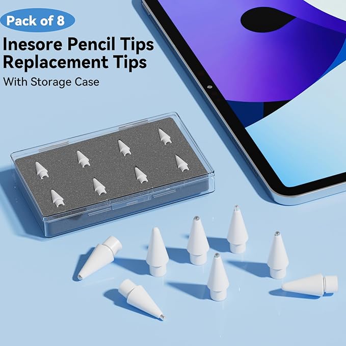 Replacement Tips for Apple Pencil Pro/Pencil 2nd Generation/Pencil 1st Generation/Pencil USB-C (4 Pack)
