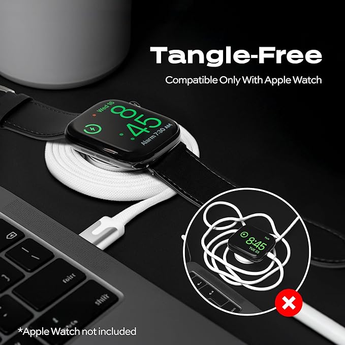Statik MagStack Watch Charger USB C Cable, Charging Station Compatible with Apple Watch Charger Fast Charging, Clutter-Free Magnetic Charging Dock for SmartWatch, 3FT