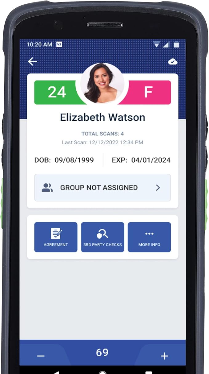 Unitech EA660 ID Passport Scanner – Touchless Handheld Scanning Solution with VeriScan Basic Software for Age Verification & Visitor Management. Free Charge Dock, Case, Screen Protector & Hand Strap.