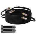 RCA Cable 8FT, 2RCA Male to 2RCA Male Stereo Audio Cable,【Oxygen-Free Copper, Hi-Fi Sound, Double Shielded】 2 RCA Car Audio Subwoofer Cord for Home Theater, HDTV, Amplifier, Hi-Fi System, Speaker