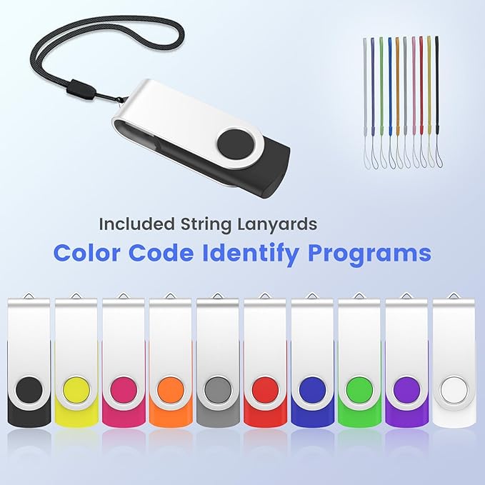 ABLAZE 8GB USB Flash Drive 50 Pack, USB 2.0 Thumb Drives Bulk Memory Sticks Pendrives 50PCS (Mixcolors)