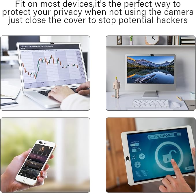 Laptop Camera Cover Slide, 12 Pack Webcam Cover, Phone Camera Cover, Ultra-Thin Computer Slide - Fits Most Laptop, Desktop, PC, Tablet, Smartphone to Protect Your Privacy and Security