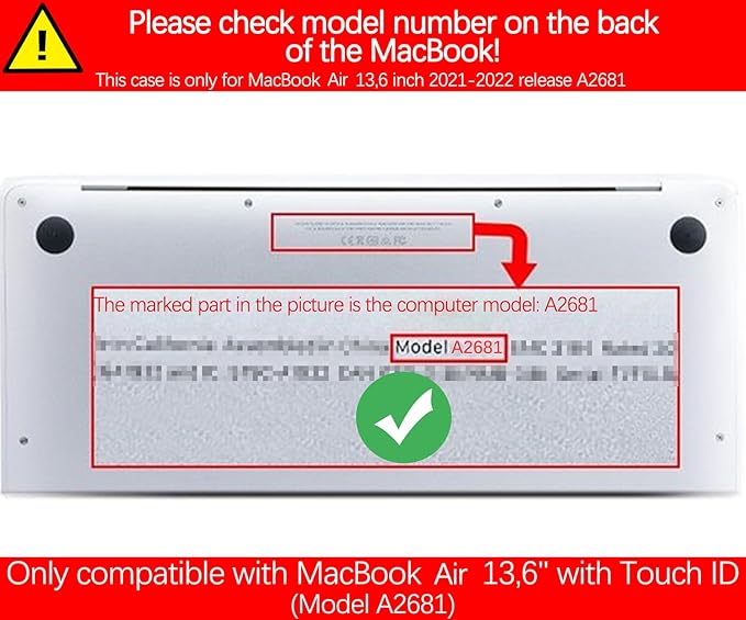 Berkin Arts for MacBook Air 13.6 inch Case A3240 A3113 A2681 (M4 M3 M2) 2025 2024-2022 Release with Keyboard Cover & Screen Protector (The Great Wave by Hokusai)