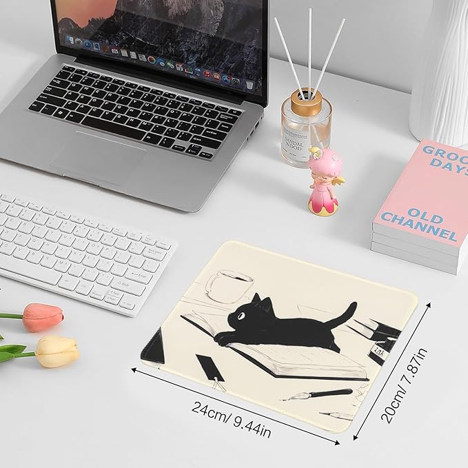 Funny Mouse pad Square Cute Mouse Mat for Wireless Mouse Small Office Computer Mousepad for Desk Mat Laptop with Non-Slip Rubber Base (Cats)