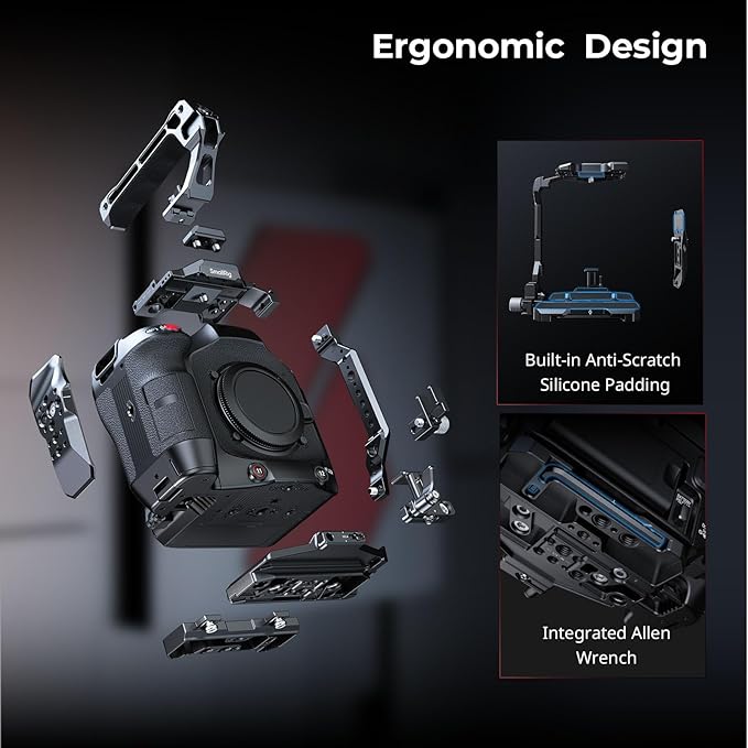 SmallRig Cage Kit for Canon C80, Modular Design with Top Plate, Side Plates, Bottom Plate, NATO Rail, Lens Adapter Support, for HDMI Clamp, with Cold Shoe Mount, 1/4''-20 & 3/8''-16