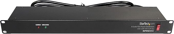 StarTech.com 4U Wall Mount Network Rack - 14 Inch Deep (Low Profile) - 19" Patch Panel Bracket & com 8 Outlet Horizontal 1U Rack Mount PDU Power Strip for Network Server Racks