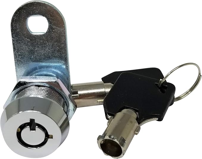 Admiral Locks Tubular Cam Lock, Keyed Alike Removable Key RV Compartment Storage Lock Cabinet Locks (Chrome Pack of 2, 5/8" 90°)