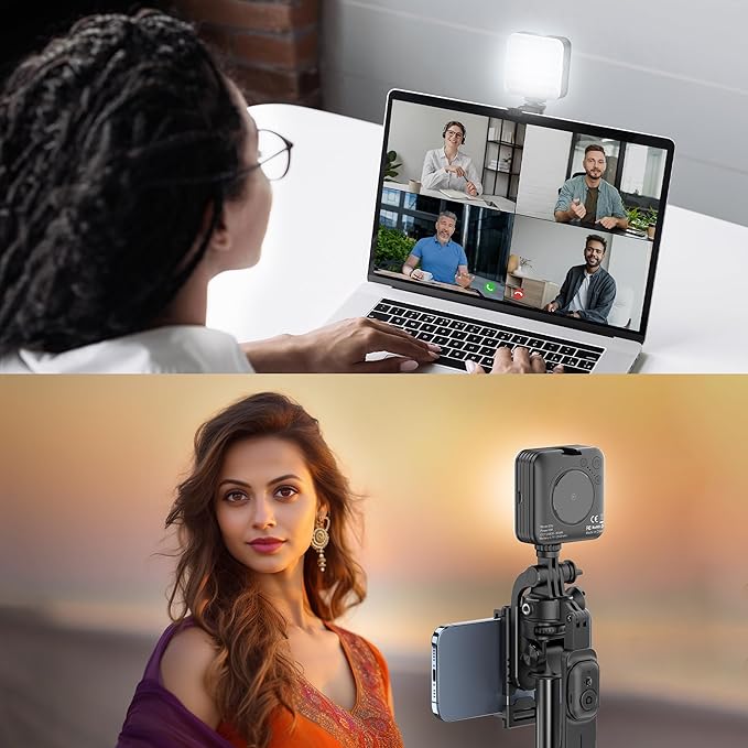 80 LED Selfie Light with 3 Modes, Portable Phone Light with Clip & 1/4 in Screw Hole, Rechargeable Clip Fill Video Conference Selfie Panel Lights for Phone/Camera/iPad/Laptop/TikTok