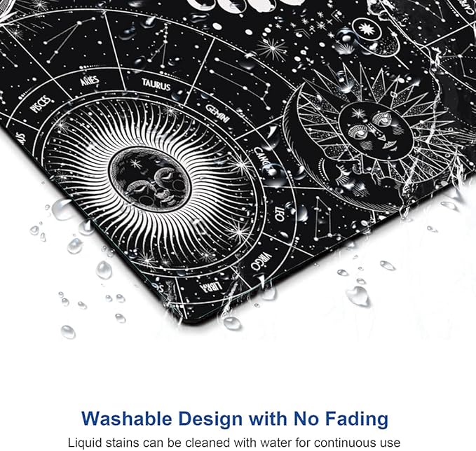 Moon Sun Mouse Pad - Custom Design, Waterproof, Non-Slip Rubber Base, Office Laptop, 9.5"x7.9"x0.12" Inch