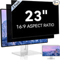 [2 Pack] 23 Inch Computer Privacy Screen for 16:9 Aspect Ratio Widescreen Monitor, Eye Protection Anti Glare Blue Light Computer Monitor Privacy Filter, Removable Anti-Scratch 23in Protector Film