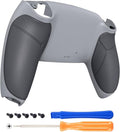 eXtremeRate New Hope Gray & Classic Gray Performance Rubberized Grip Custom Back Plate Bottom Shell Compatible with ps5 Controller, Replacement Back Shell Cover Compatible with ps5 Controller