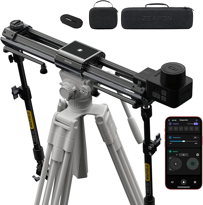 Zeapon Micro 3 E700 Double Distance Motorized Camera Slider, 30''/77cm Travel Distance, Compact Slider with carrying case, Motor Quick Switching, 10-26Lbs Payload and Adjustable Sliding Damping Design