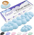 Cloud Wrist Rest Keyboard, Cloud Keyboard Wrist Pad Set with PU Leather Memory Foam, Cute Arm Rest for Palm Support, PC/Gaming Desk Accessories/Office Setup/Computer Hand Cushion - Blue