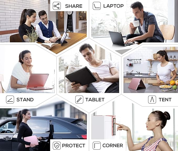 typecase Touch iPad 9th Generation Case with Keyboard (10.2", 2021), Multi-Touch Trackpad, 10 Color Backlight, 360° Rotatable, Thin & Light for iPad 8th Gen, 7th Gen, Air 3, Pro 10.5 (Space Gray)