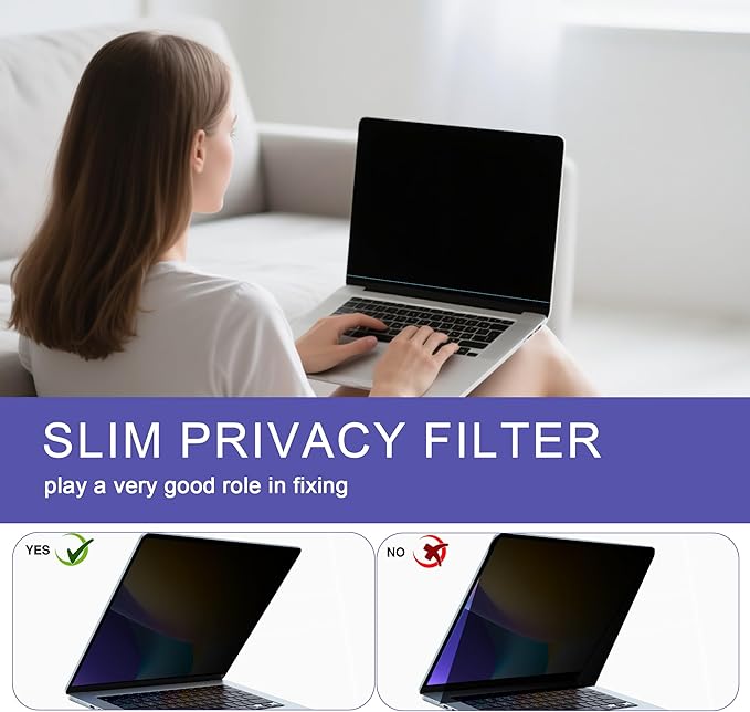 360° Privacy Screen Protector for MacBook Pro 14 Inch (2021-2025, M1, M2, M3, M4,M5) Privacy Screen Filter for MacBook Pro 14 Inch, Anti-Spy/Anti Fingerprint/Anti Blue Light/Anti Glare