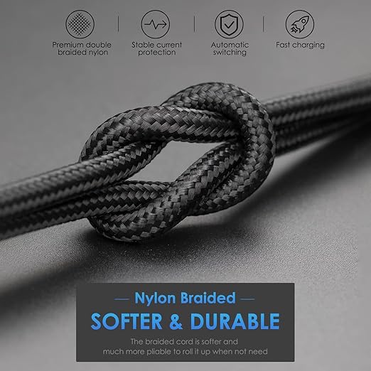 USB C to Lightning Cable 6ft 3Pack [Apple MFi Certified] iPhone Charger Fast Charging Cord Braided Type C to Lightning Cable for iPhone 14 13 12 11 Pro Max XR XS 8 Plus iPad/iPod/AirPods