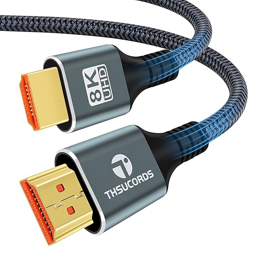8K 4K HDMI Cable 3.3FT 2 Pack, High Speed Braided HDMI to HDMI 2.1 Cord Supports 8K@60Hz, 4K@120Hz 144Hz 48Gbps Compatible with Roku TV/PS5/HDTV/Blu-ray