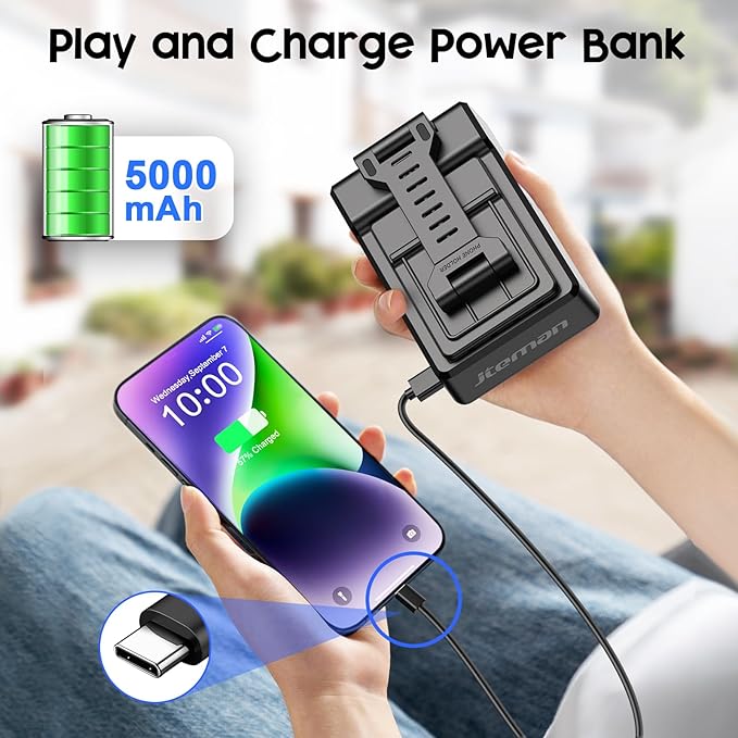 JTEMAN Gifts for Men Women,Adjustable Cell Phone Stand with Bluetooth Speaker and Charging Function,Cool Tech Gadgets Gift Idea for Dad Mom Birthday